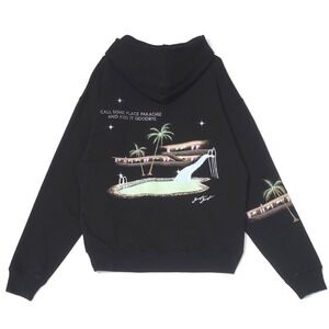 JUNGLES JUNGLES Black Paradise Pool Slide Graphic Hoodie Men's Large